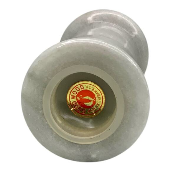 Vintage Good Wood Light Gray Marble Stone Pepper Shaker - Picture 4 of 4